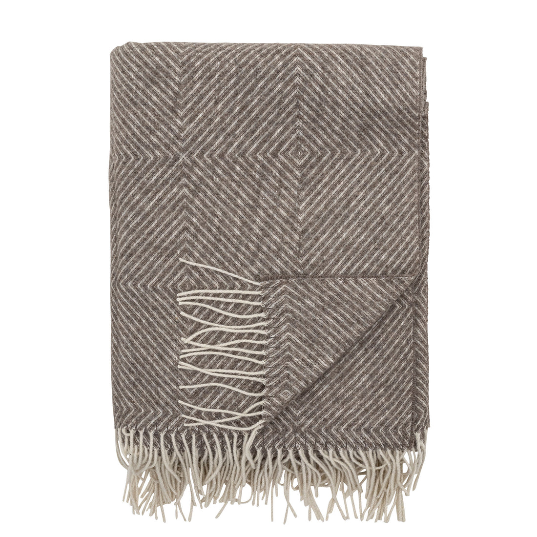 Bloomingville Hoshi Plaid, Brown, Lã Merino