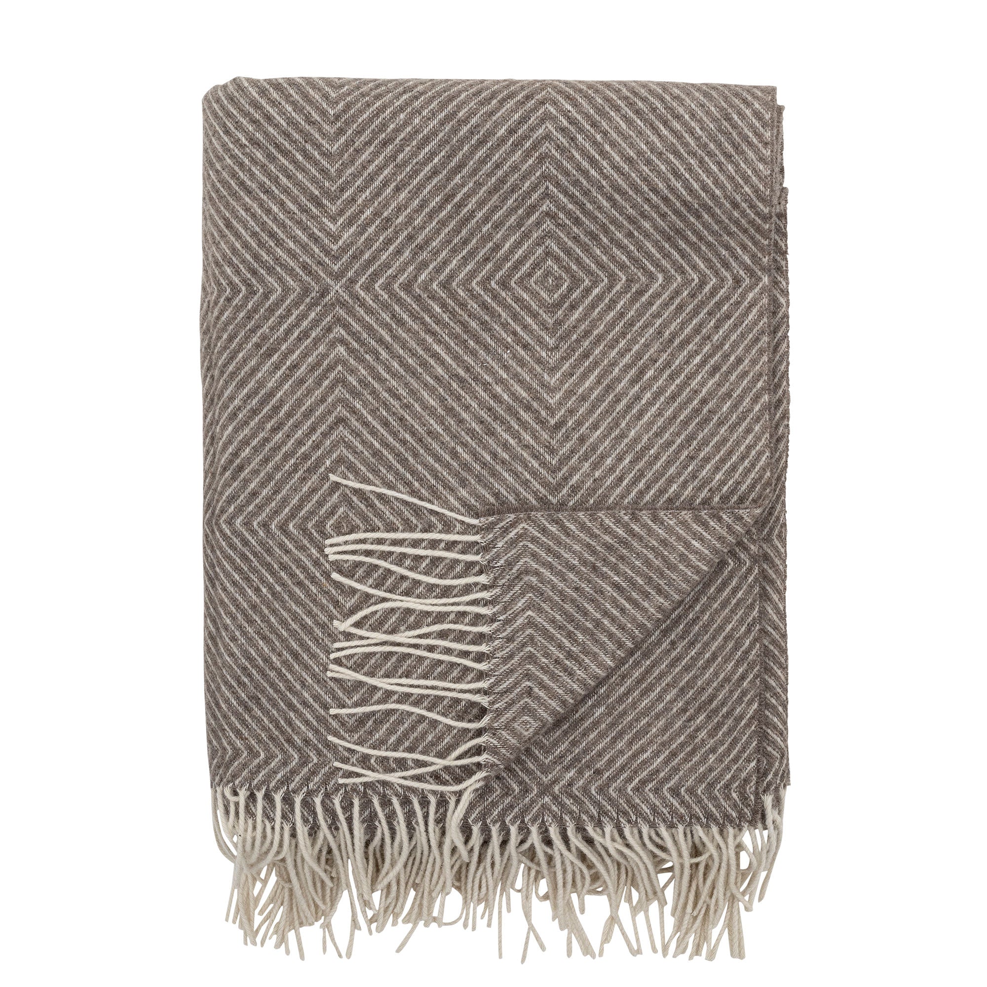 Bloomingville Hoshi Plaid, Brown, Lã Merino