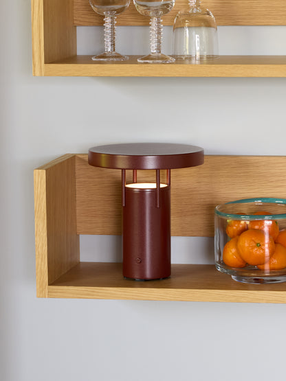 Lâmpada Portátil BringMe Mini Metálica Borgonha - ø18xh20cm