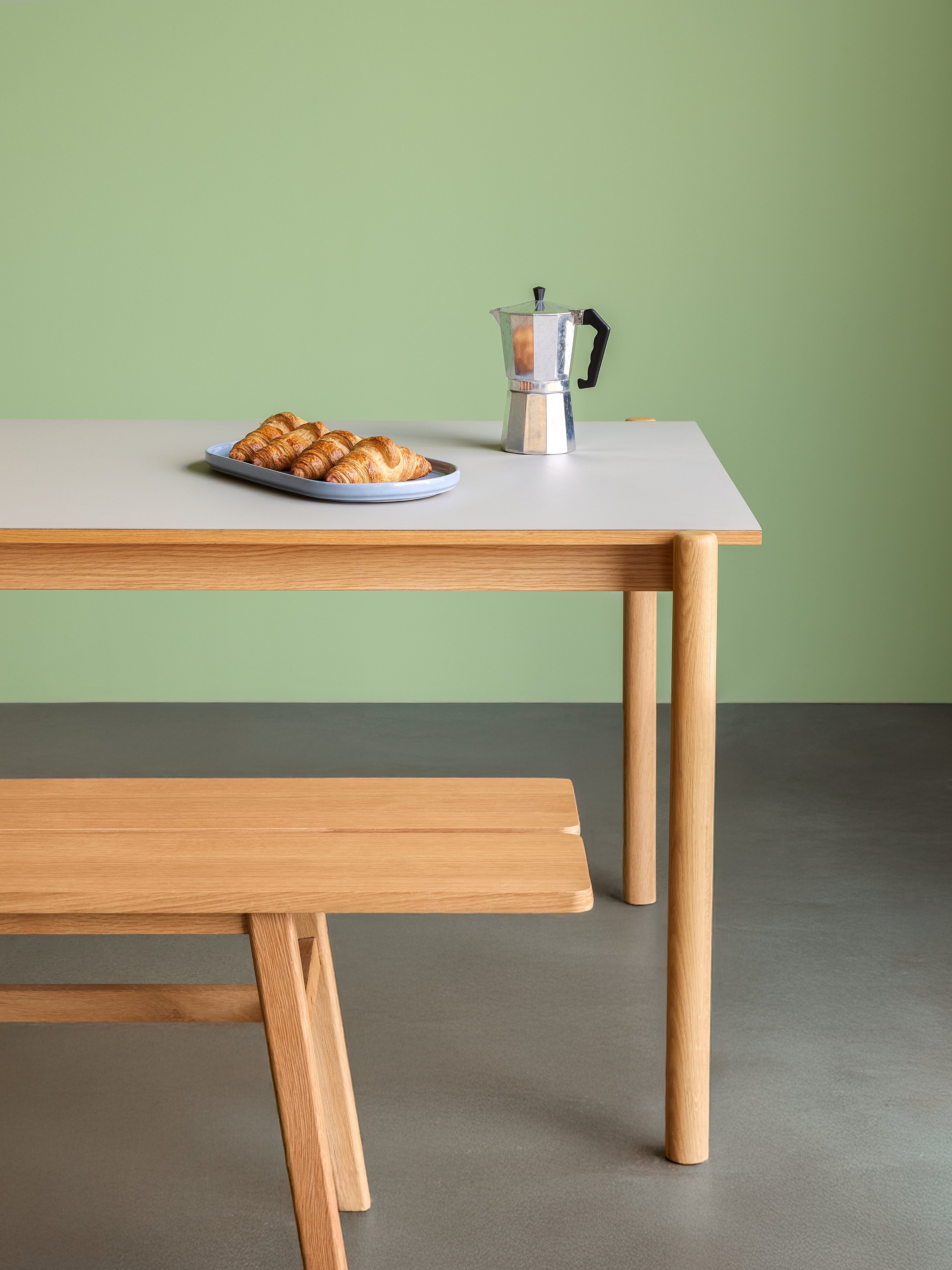 Mesa de Jantar Oblíqua Retangular Cinza - 190x107xh75cm