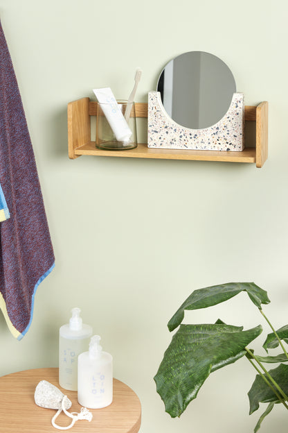 Terrazzo de espelho de mesa preta - 20x5xh19cm