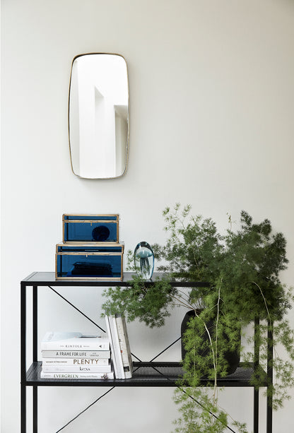 Retro Mirror Mirror Retangular Brass Color - 29x2xh59cm