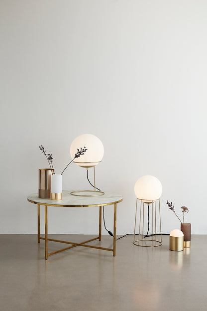 Iluminação de tabela de escultura cor de latão - Ø12xh19cm, e14/25w