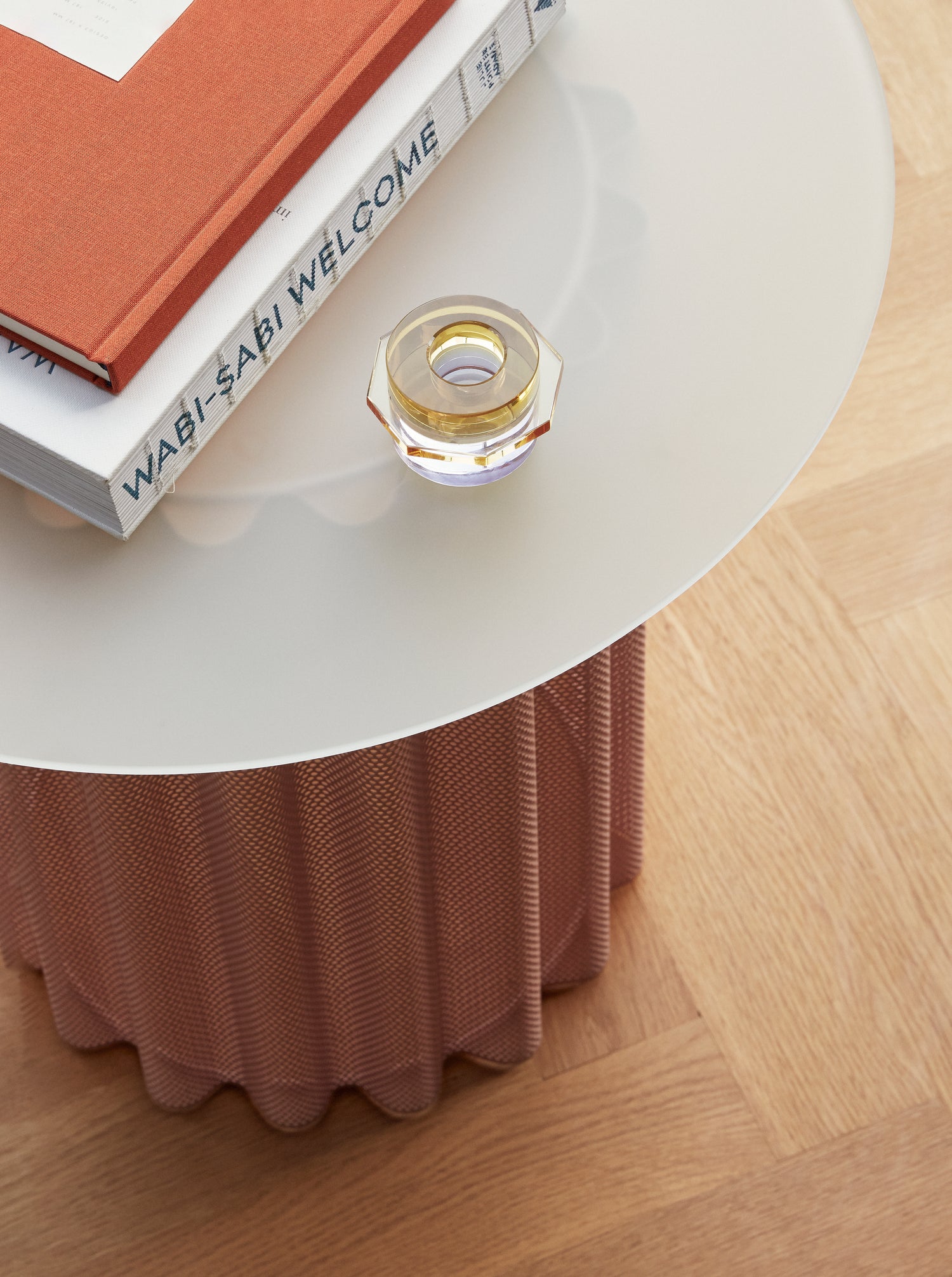 Castiçais Quiosque Amarelo/Roxo (conjunto de 2) - ø6xh4cm