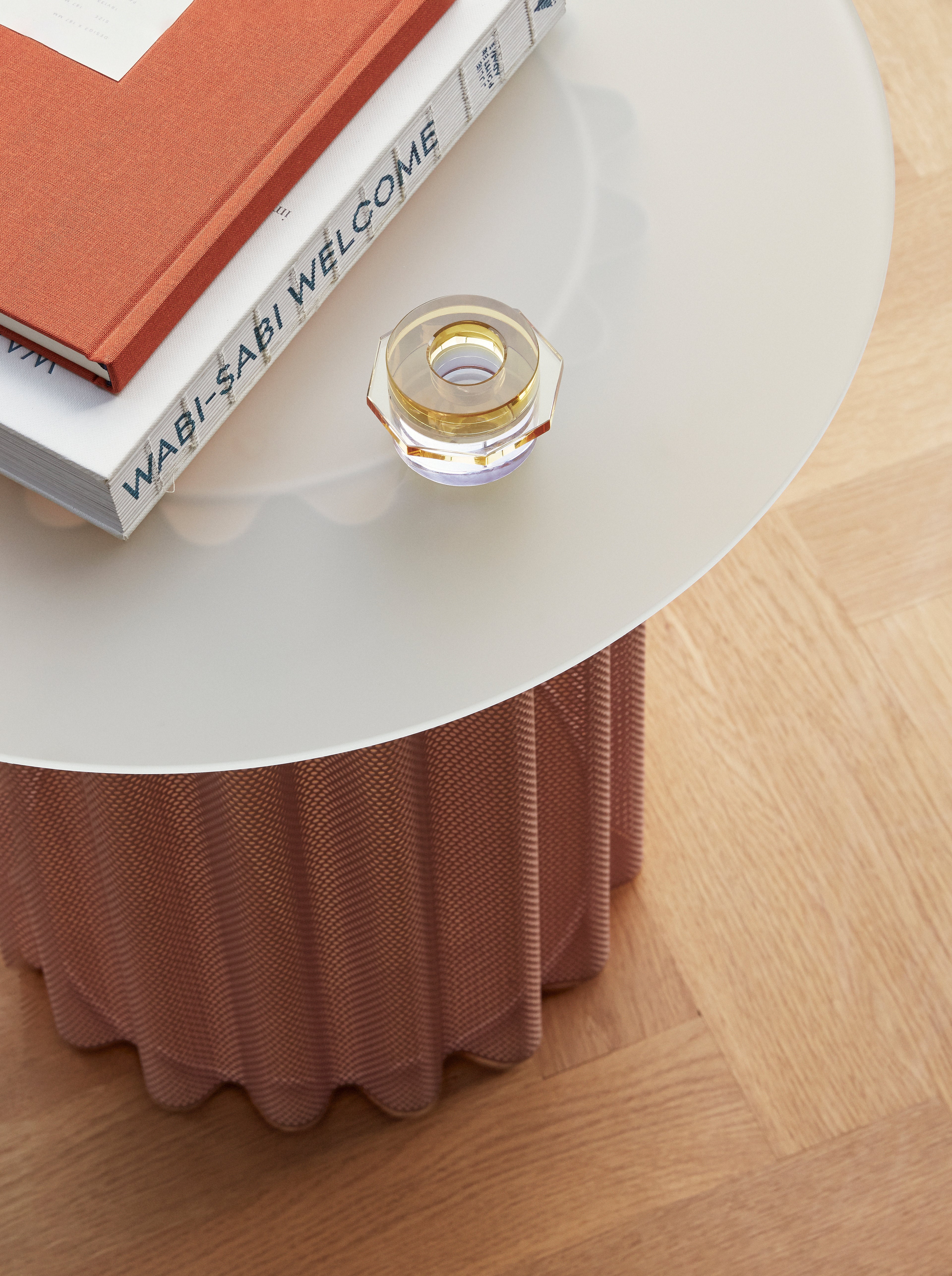 Castiçais Quiosque Amarelo/Roxo (conjunto de 2) - ø6xh4cm