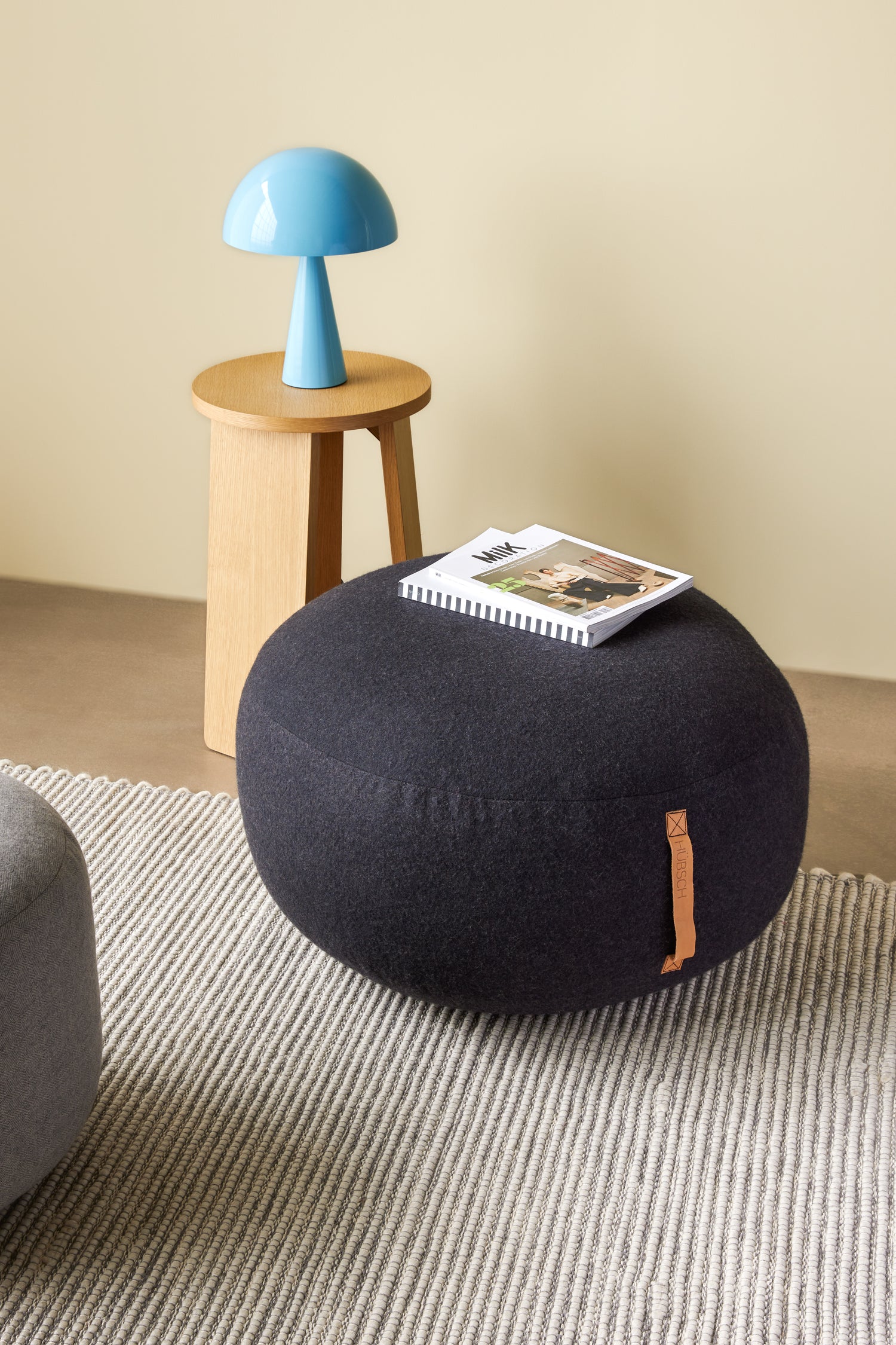 Mochi puf Ø70 cinza escuro - Ø75xh35cm