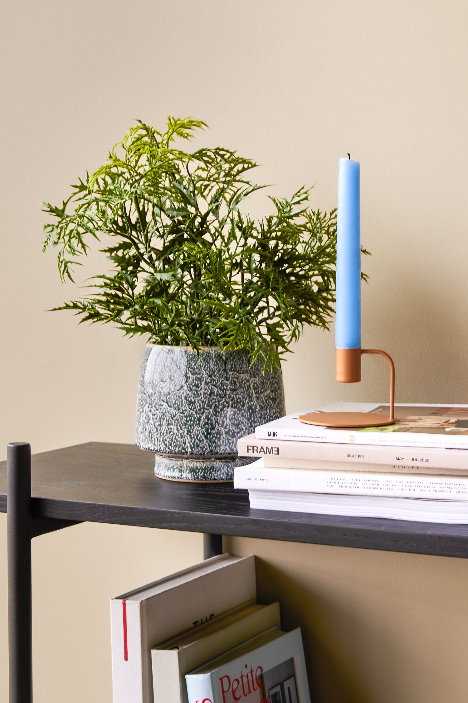 Castiçal Curvo Laranja - ø9xh7cm