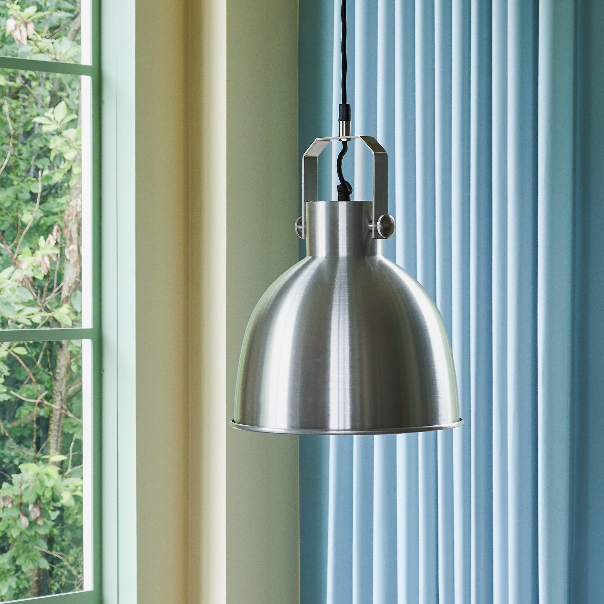 Aço escovado claramente pendente - Ø29xh41cm, e27/40w