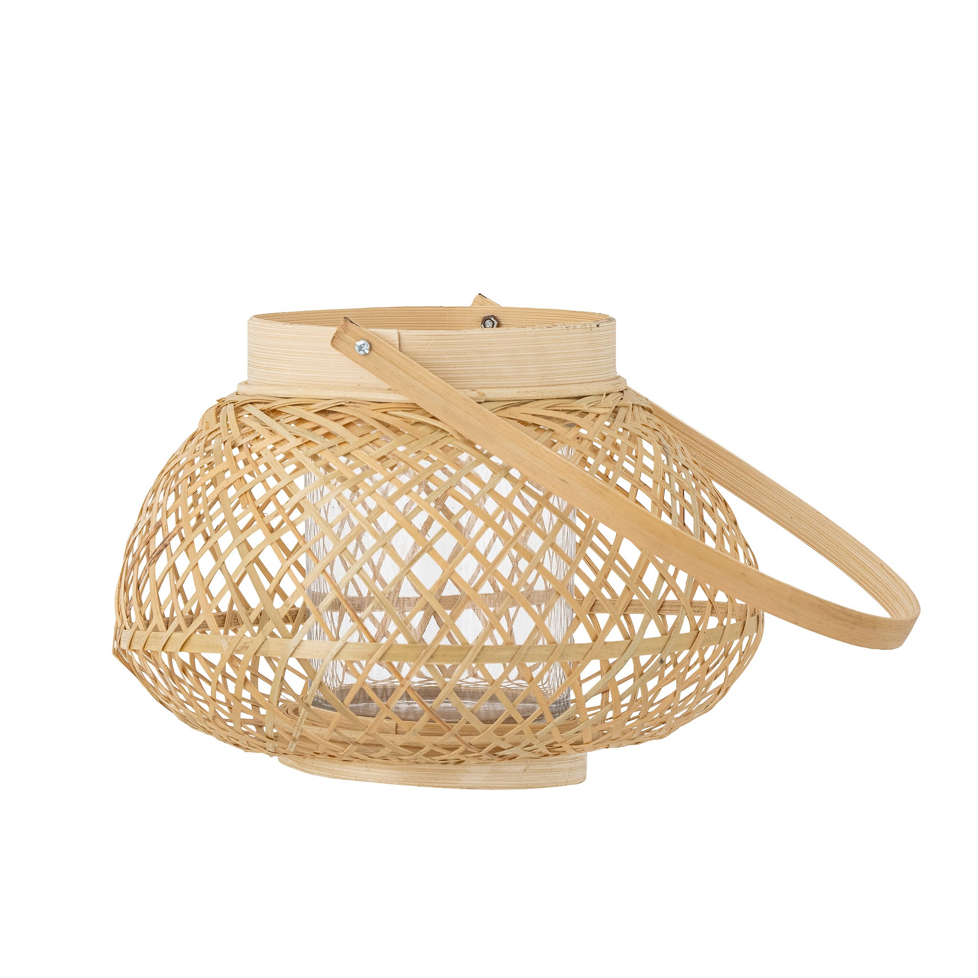 Lanternas Malda com vidro, natureza, bambu