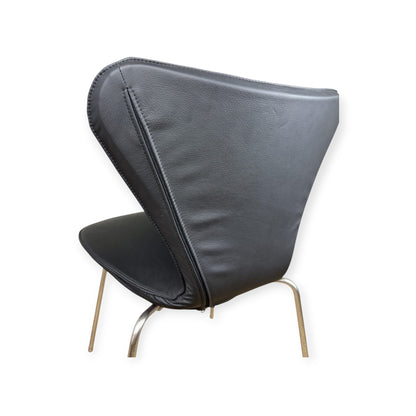 Capa completa para Arne Jacobsen 3107 Cadeira em couro preto
