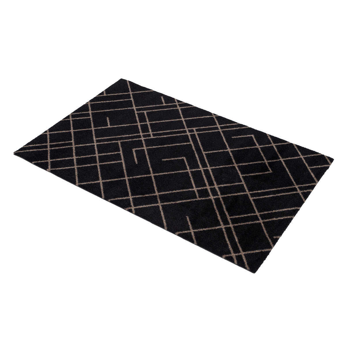 GULVMÅTTE 60 x 90 CM - LINES/SAND BLACK - Tica Copenhagen - DesignGaragen.dk