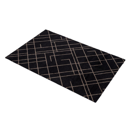 GULVMÅTTE 60 x 90 CM - LINES/SAND BLACK - Tica Copenhagen - DesignGaragen.dk