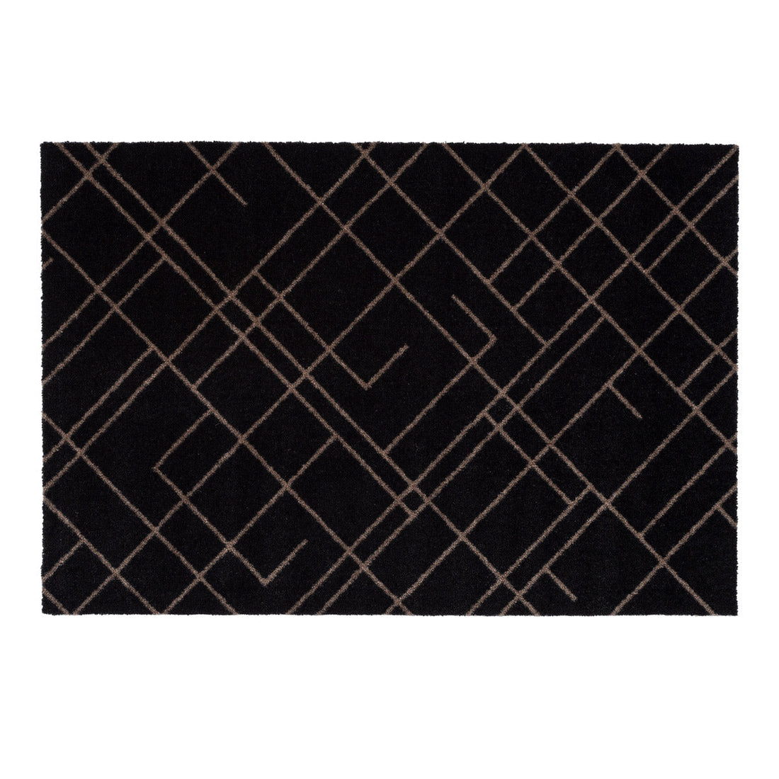 GULVMÅTTE 60 x 90 CM - LINES/SAND BLACK - Tica Copenhagen - DesignGaragen.dk