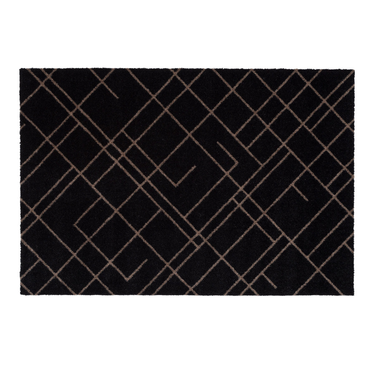 GULVMÅTTE 60 x 90 CM - LINES/SAND BLACK - Tica Copenhagen - DesignGaragen.dk