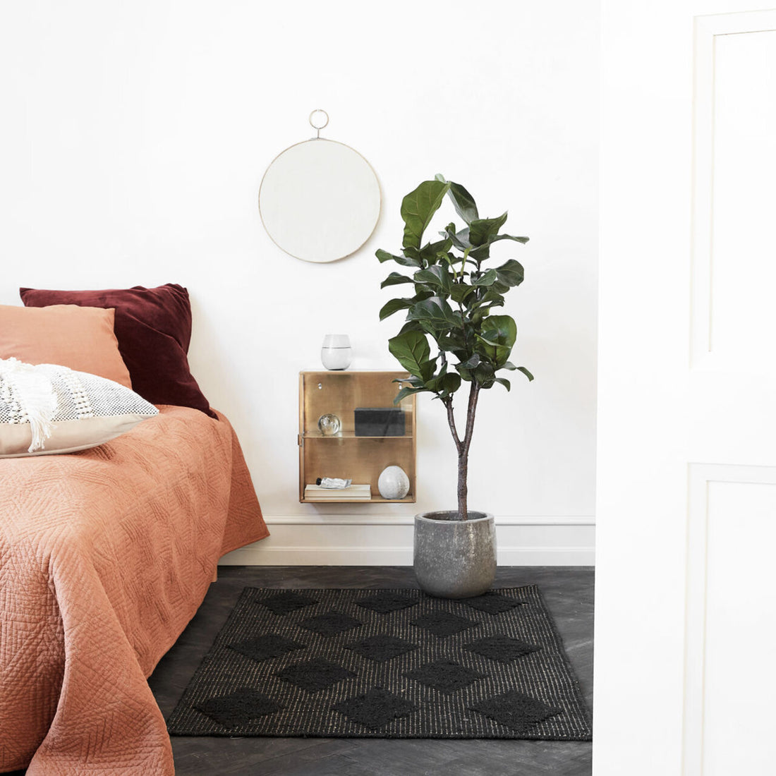 Tapete House Doctor Cubie 85x130 cm, preto