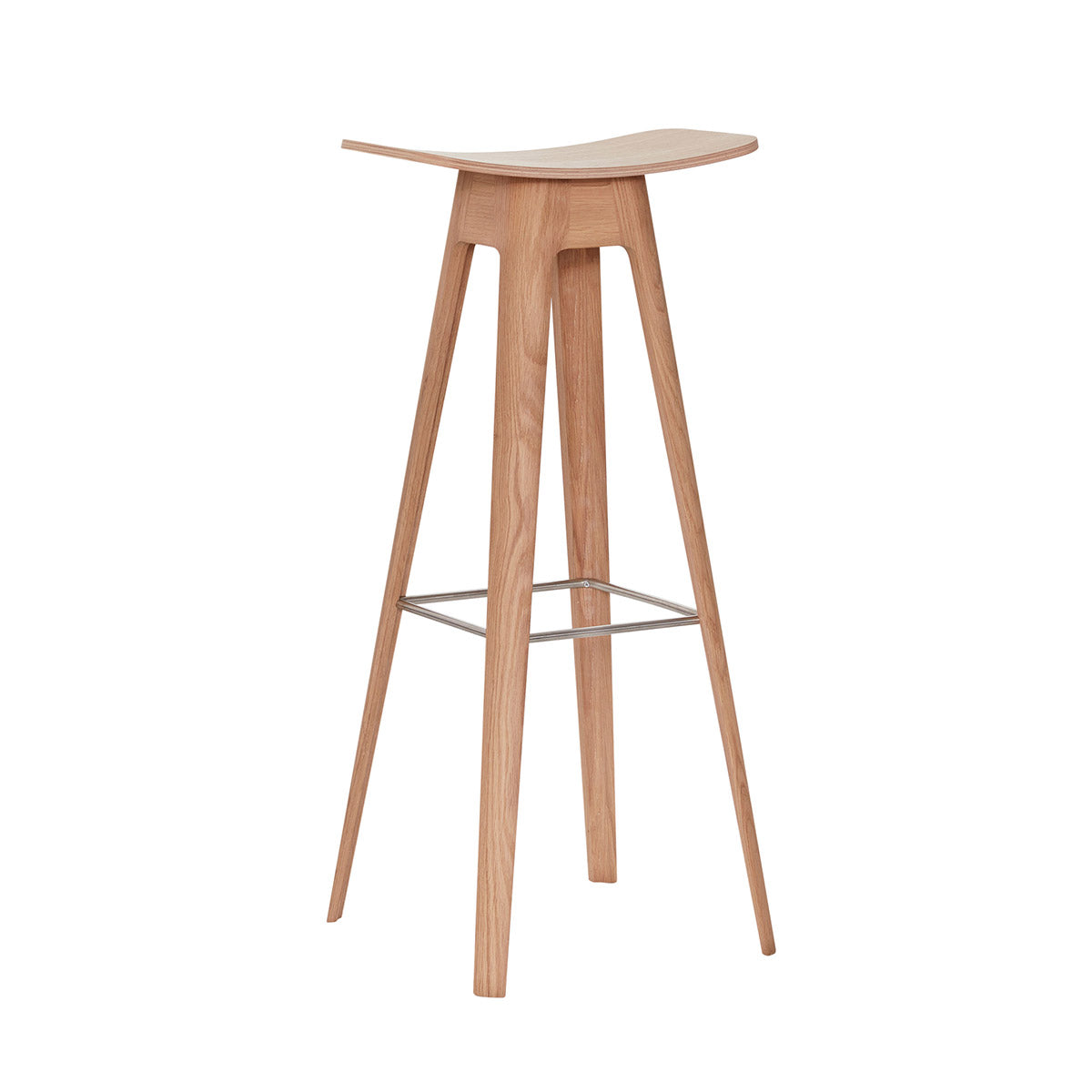 Andersen Furniture - HC1 barstol - sæde i eg finér - understel i eg/hvidpigmenteret - H80 cm - Andersen Furniture - DesignGaragen.dk