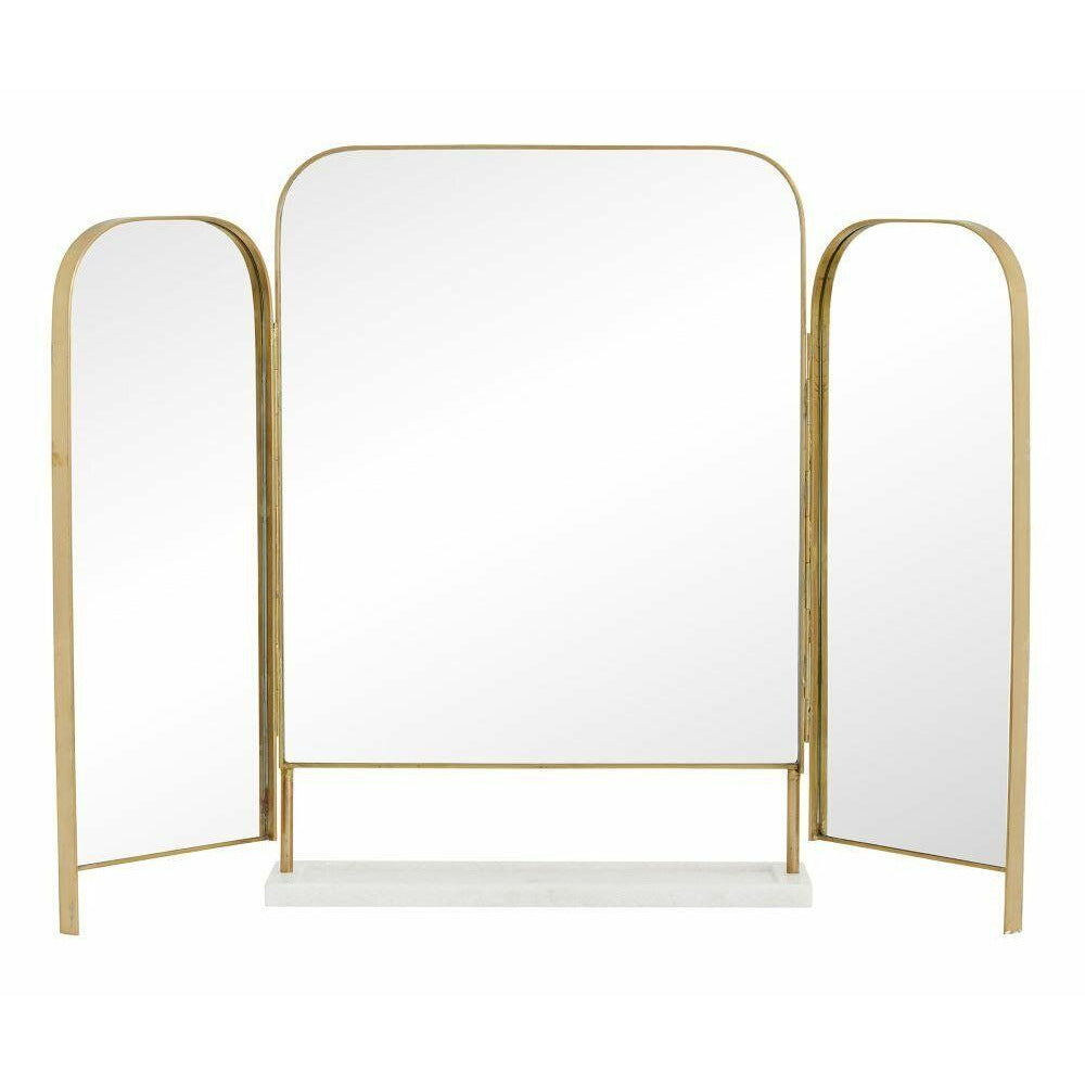 Espelho de mesa Nordal OTUS - H57,5 cm - mármore ouro/branco