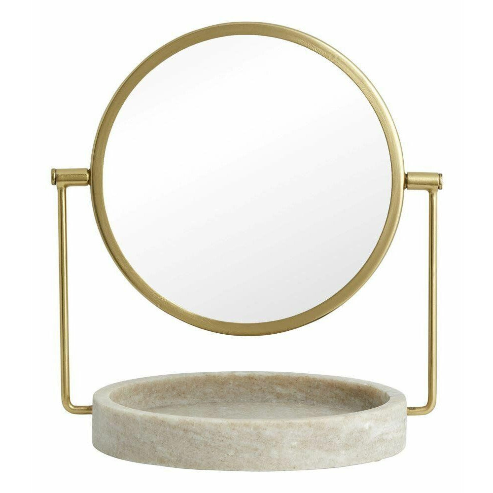 Espelho de mesa Nordal HAJA - H28,5 cm - Mármore castanho/ouro