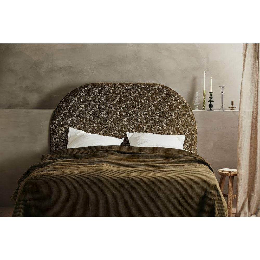 Colcha Nordal NEVA c/ tecido jacquard - 181 cm - Verde azeitona/ouro