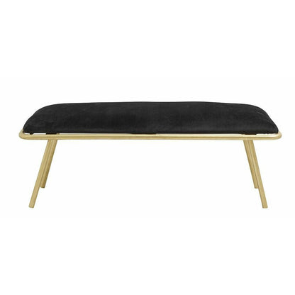 Nordal WARM bænk m/gyldent stel og velour - l122 cm - sort - Nordal - DesignGaragen.dk