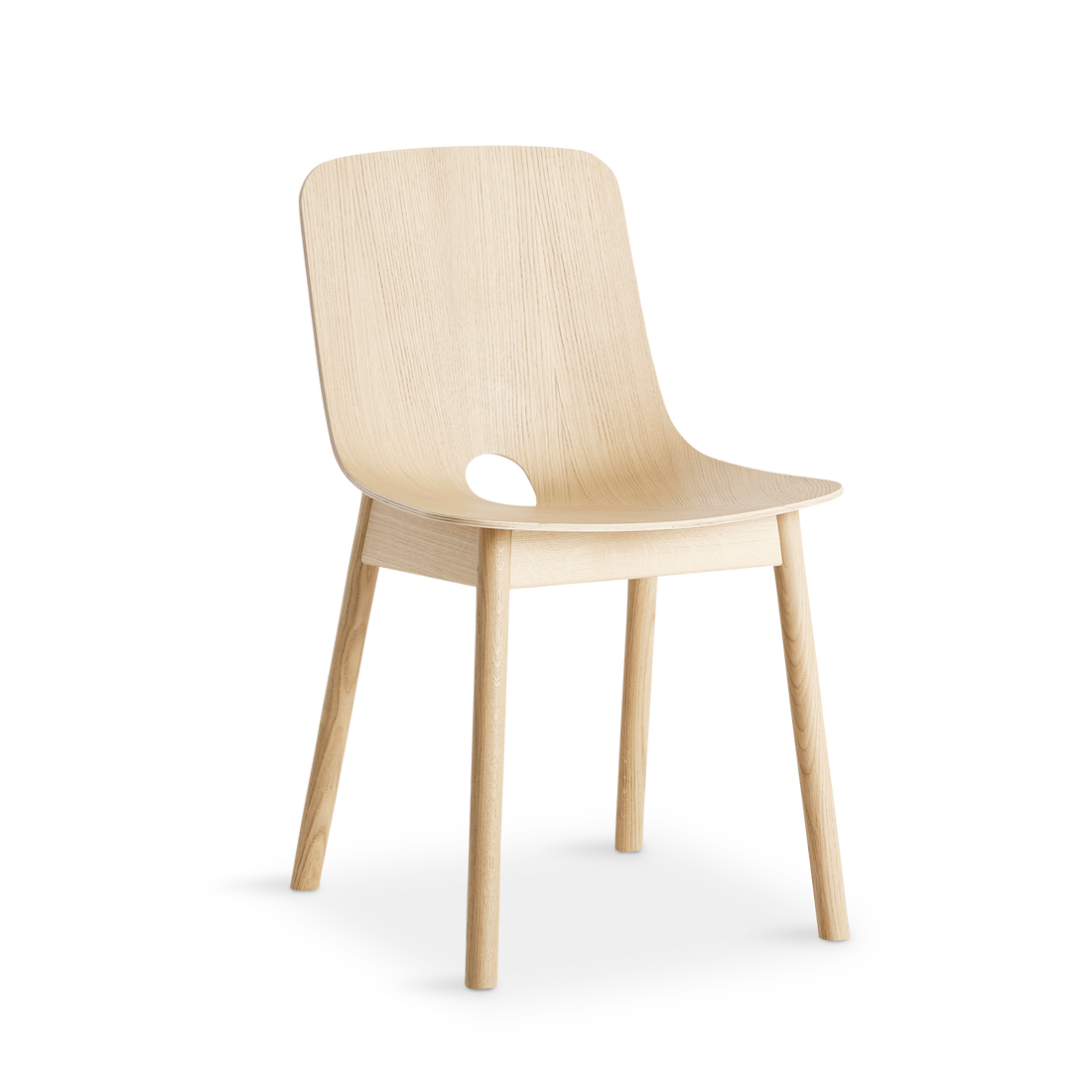 Woud - cadeira de jantar mono - carvalho pigmentado branco