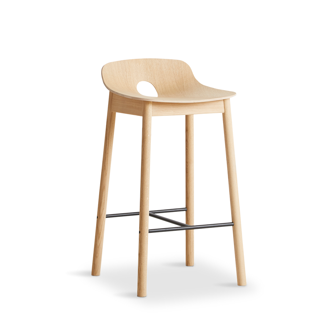 Woud - Mono Counter Chair - Oak pigmentado branco