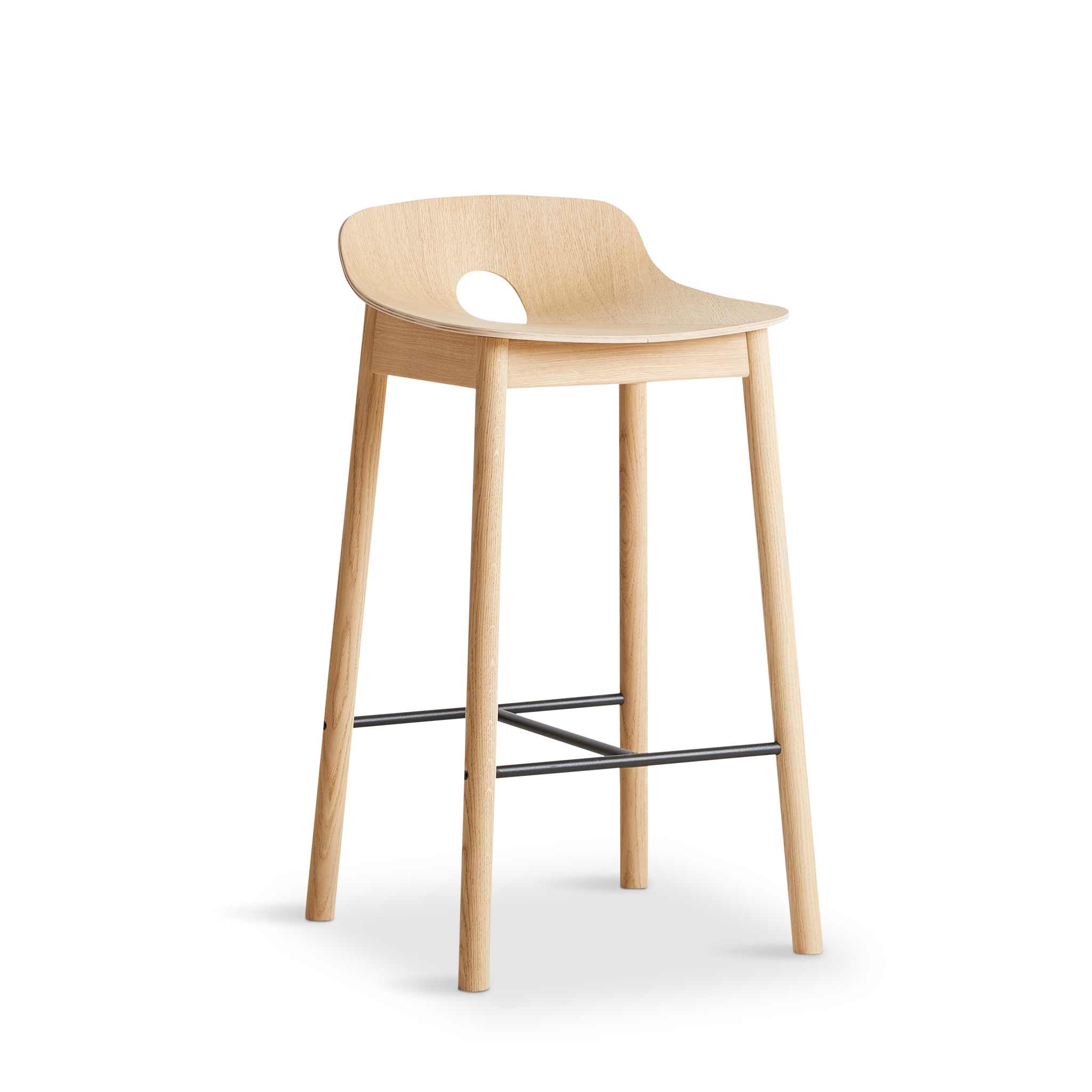 Woud - Mono Counter Chair - Oak pigmentado branco