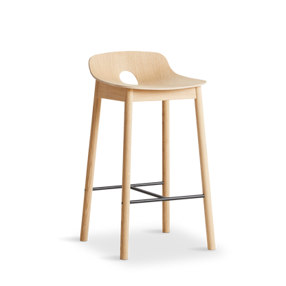 Woud - Mono Counter Chair - Oak pigmentado branco