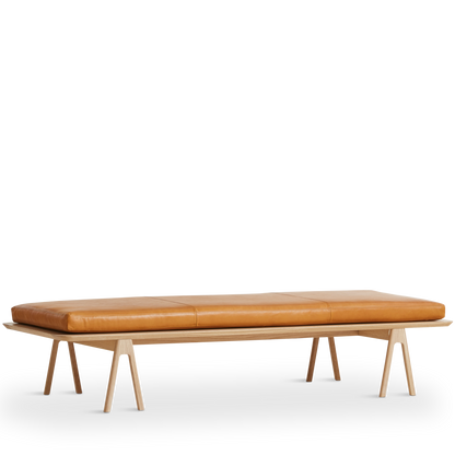 Woud - Level Daybed - Cognac/Oak 190x76.50x41 cm