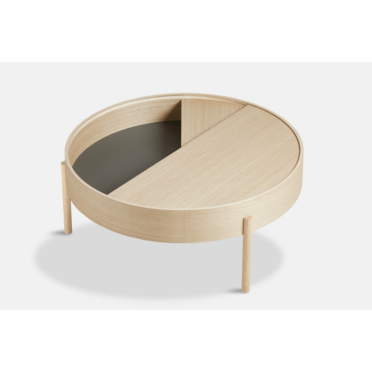 Woud - Arc Coffee Table (89 cm) - cinzas pigmentadas brancas