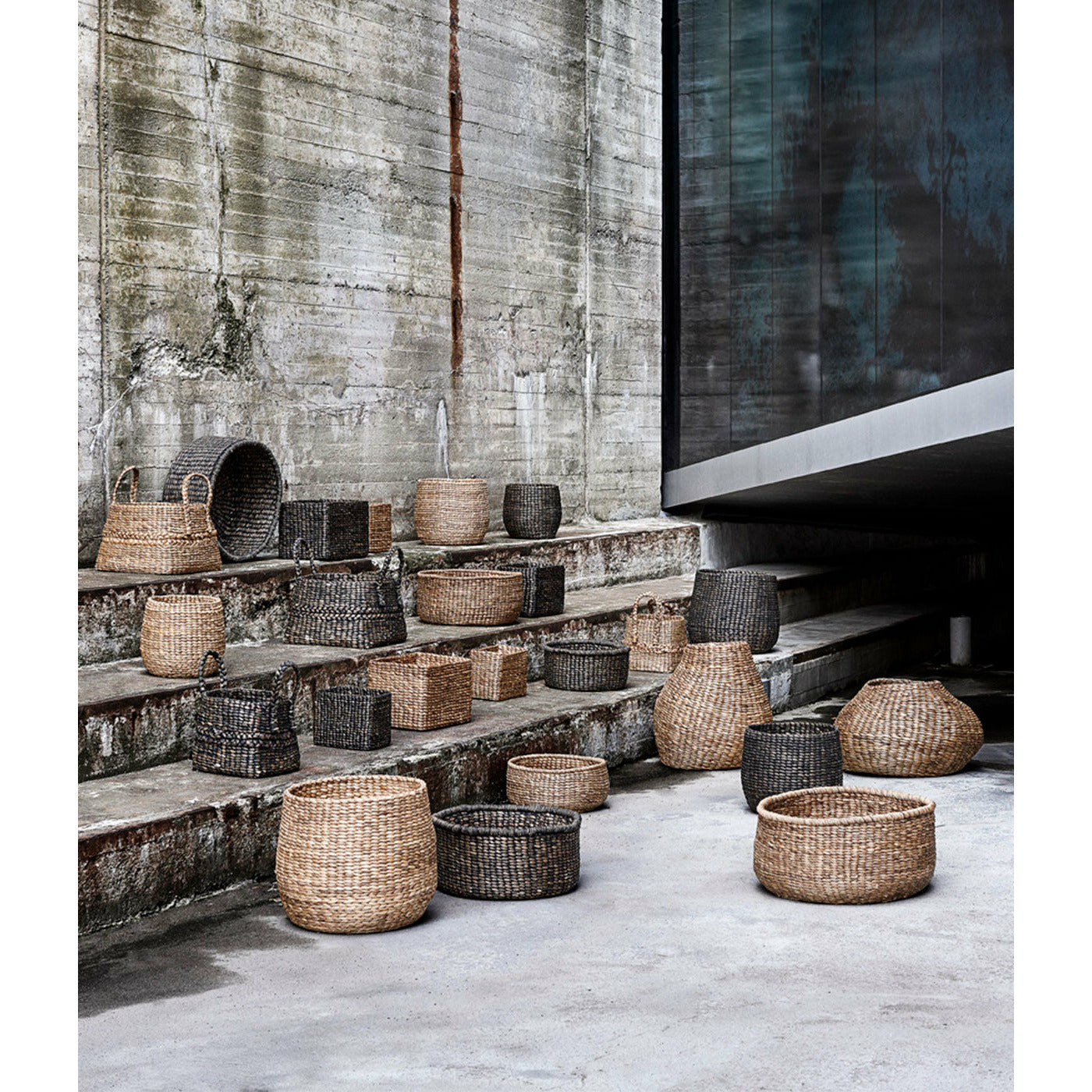 Muubs Kurv Keep it all S/3 - Natur - Vandhyacint - W: 40 H: 28 L: 30 cm - DesignGaragen.dk.