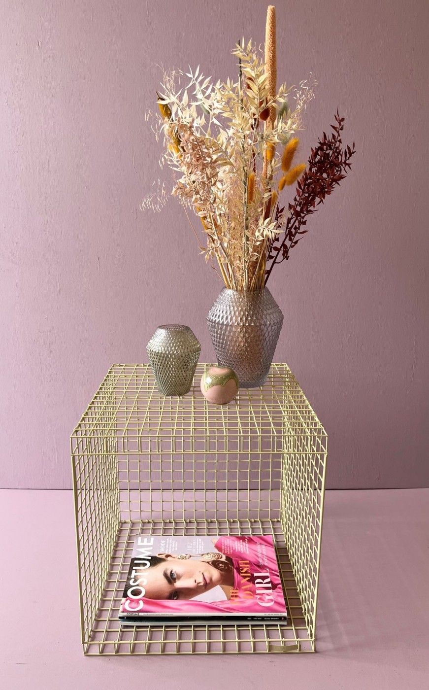 Kalager Design Wire Cubic, verde bege