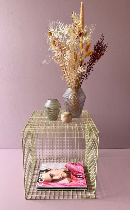 Kalager Design Wire Cubic, verde bege