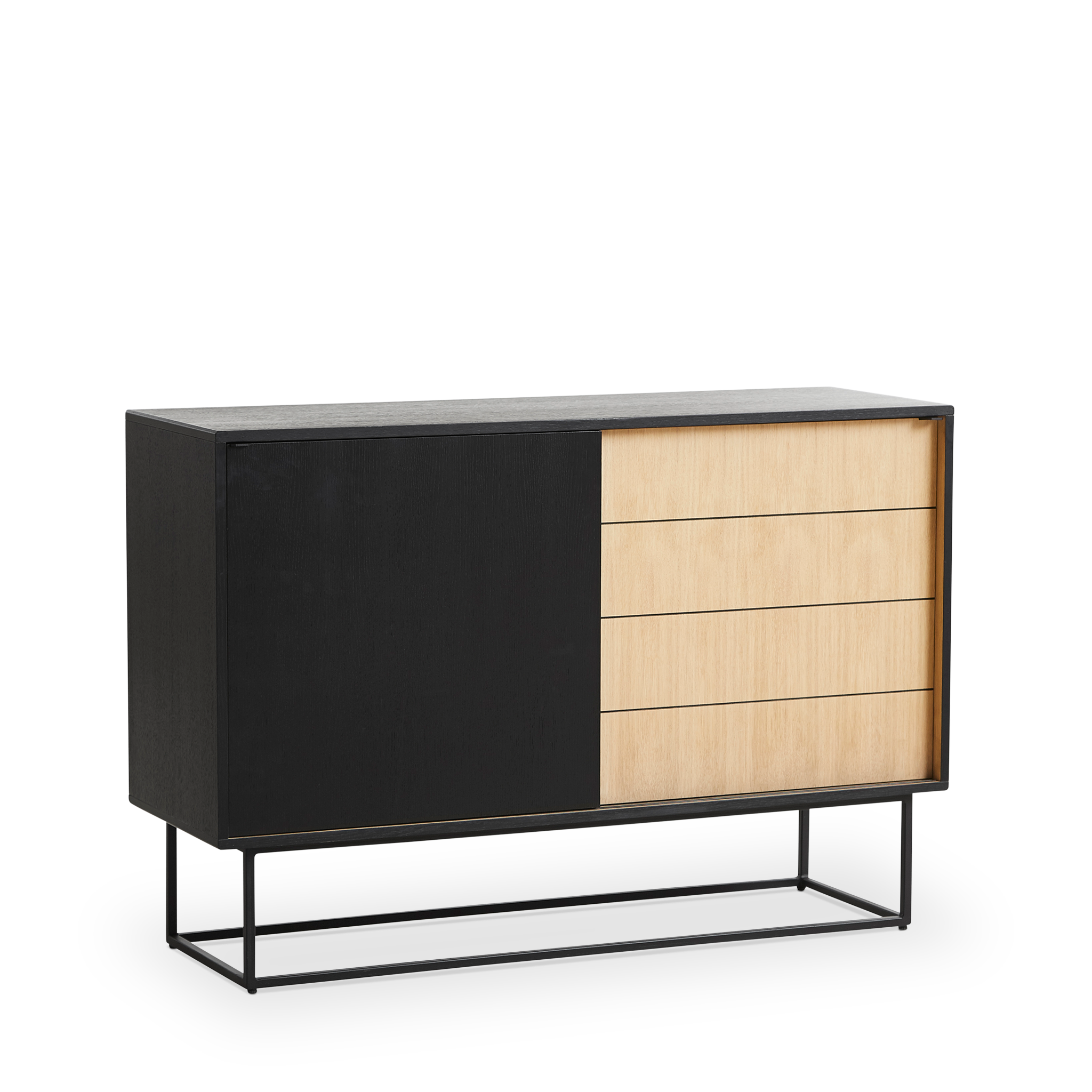 WOUD - Virka sideboard (High) - Oak/black - WOUD - DesignGaragen.dk