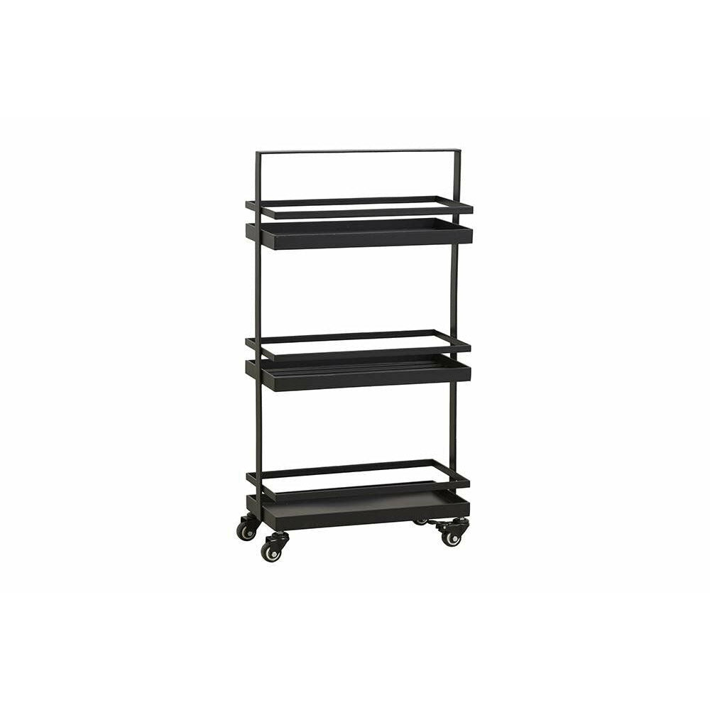 Nordal VOLLOS estante de rolos / estante em ferro - 80x42 cm - preto