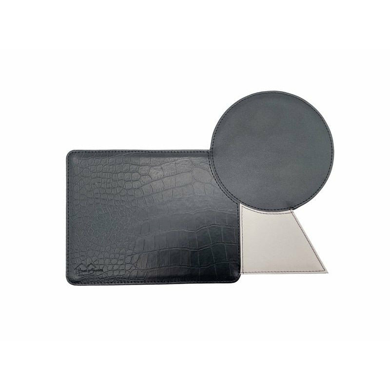 Casa de Lixadeira Mini placemat // PU preto-creme - HARD