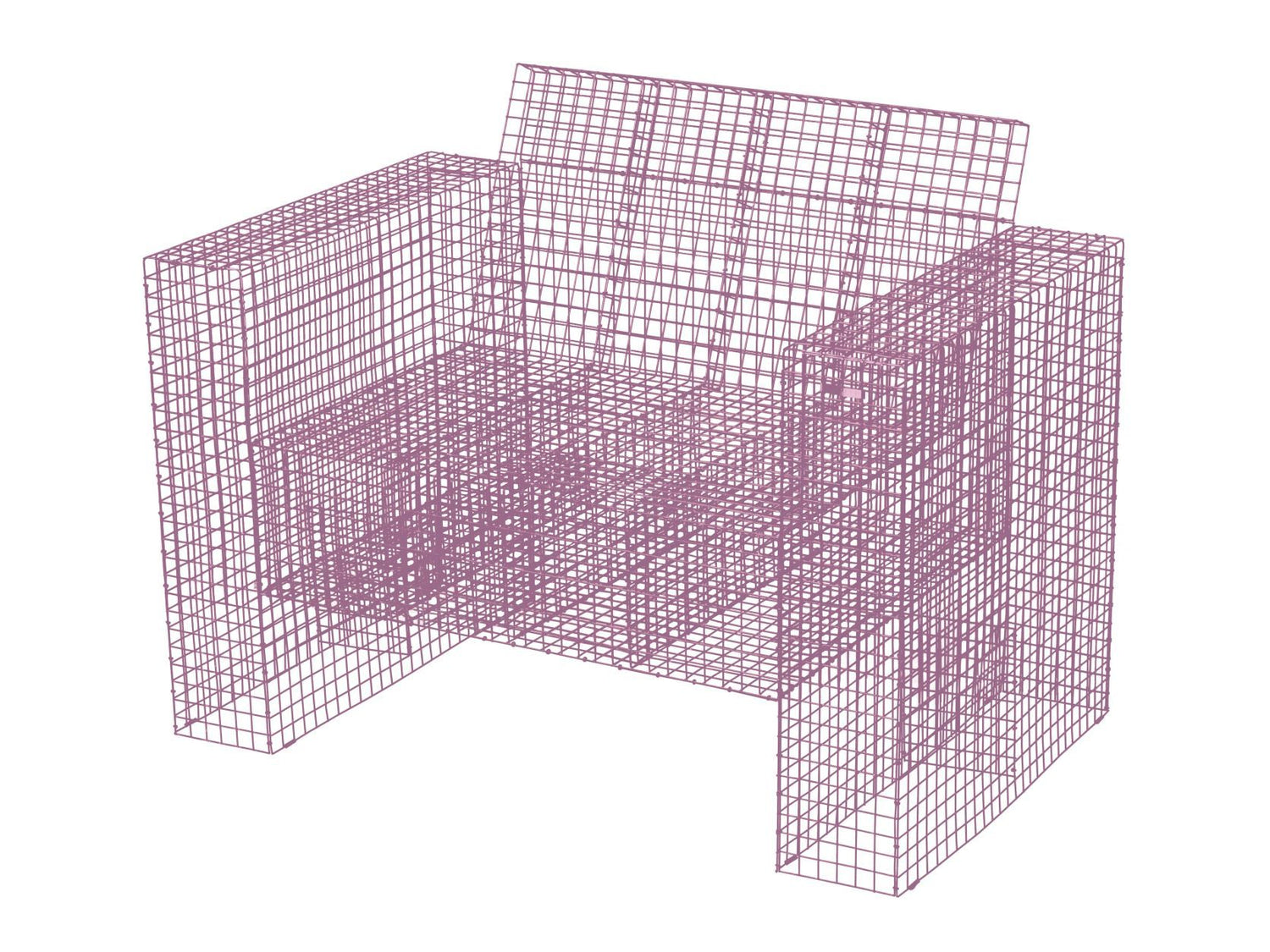 Kalager Design Wire Loungechair, rosa