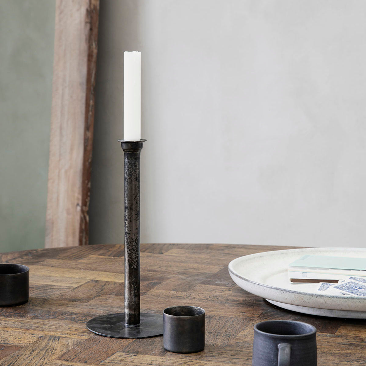 Médico da Câmara - Candlestick, Latuna, cobre antigo - H: 27 cm, dia: 12,5 cm