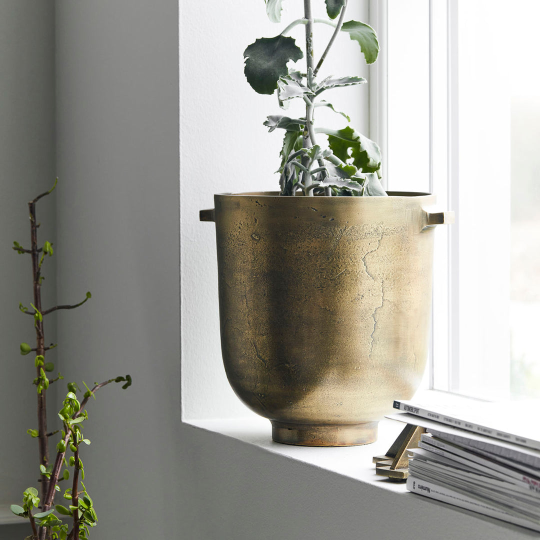Pote de Herb Doctor House, Foem, Brass H: 28 cm, dia: 25 cm