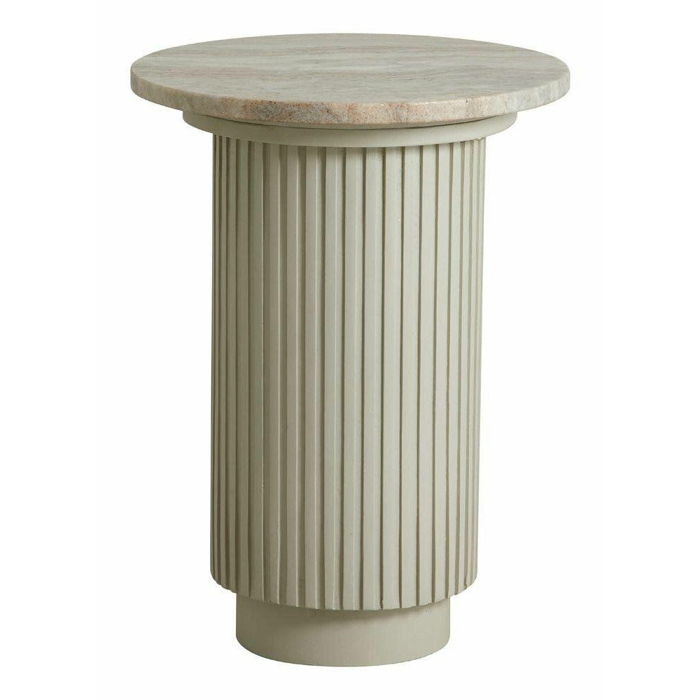 Erie Round Side Table em madeira e mármore - Ø40 cm - branco cru, marrom, bege