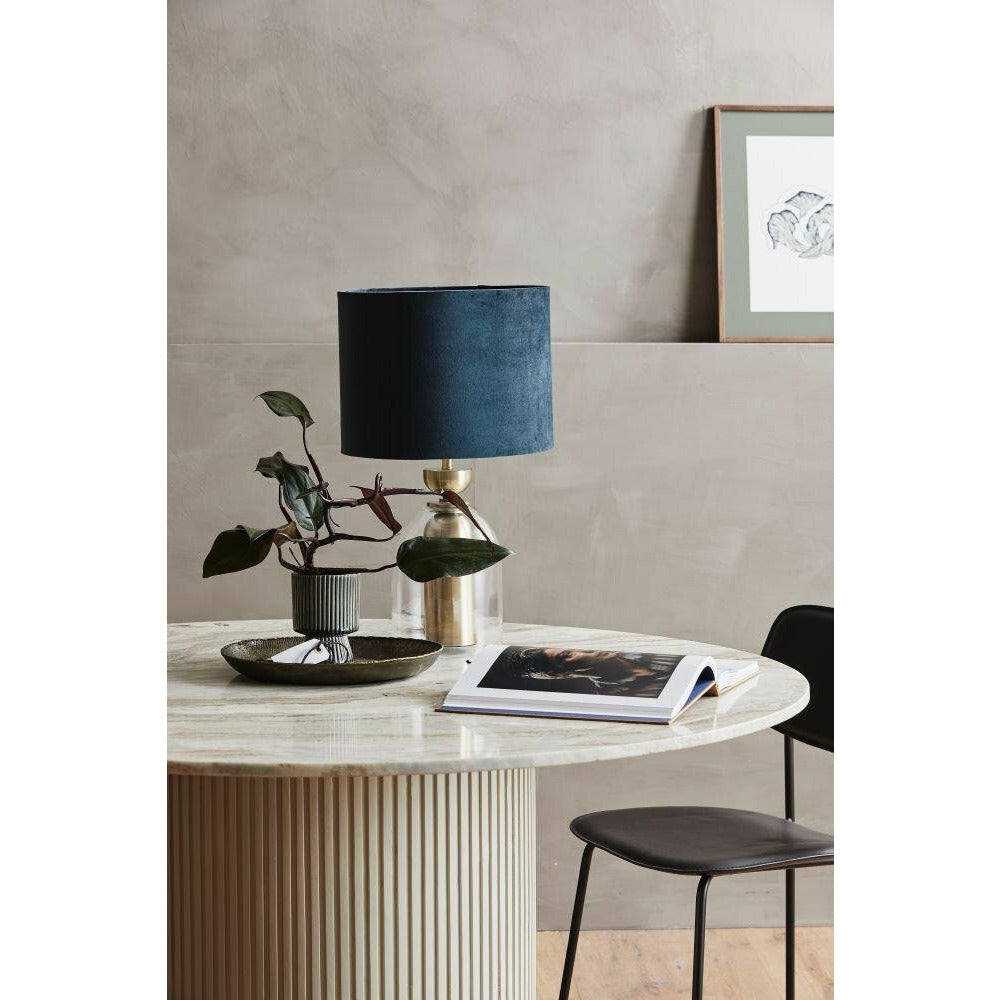 Mesa de jantar redonda de Erie em madeira e mármore - Ø140 cm - branco cru, marrom, bege