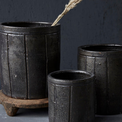 Médico da casa - Pote de ervas, Julian, Brown - H: 20 cm, dia: 18 cm