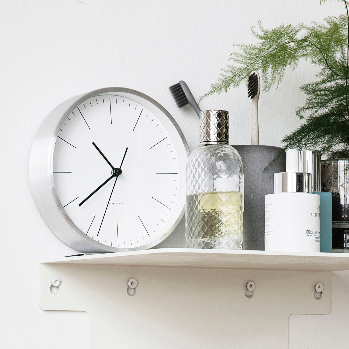 Médico da casa - despertador, le, prata - h: 5 cm, dia: 9,2 cm