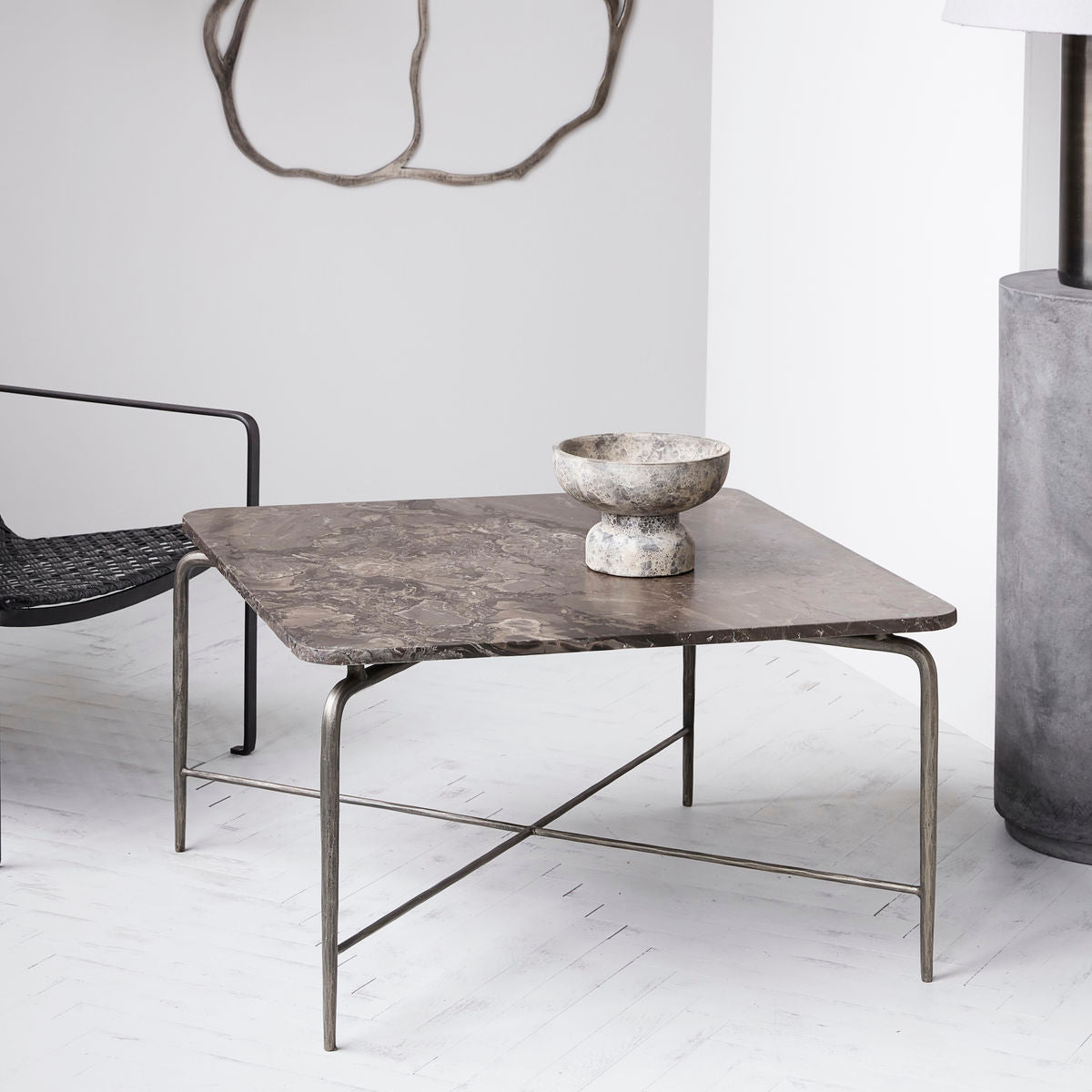 House Doctor - Mesa de centro, Quadrada, Marrom - l: 80 cm, l: 80 cm, h: 45 cm