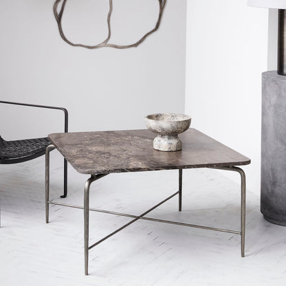 House Doctor - Mesa de centro, Quadrada, Marrom - l: 80 cm, l: 80 cm, h: 45 cm