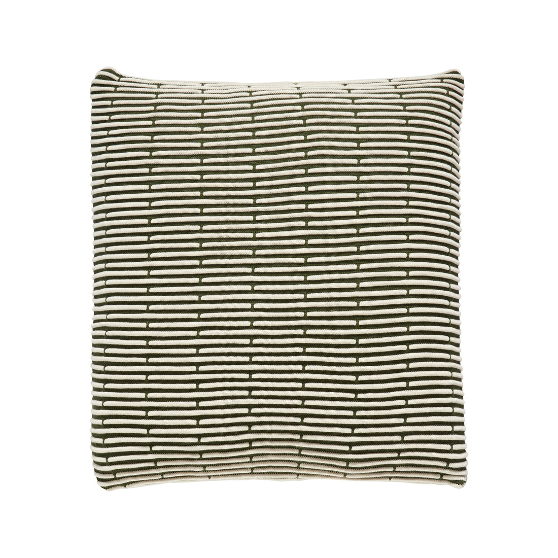 Hübsch - Pude m/mønster/fyld, bomuld, OEKO-TEX, grøn/hvid - 50x50cm - Hübsch - DesignGaragen.dk