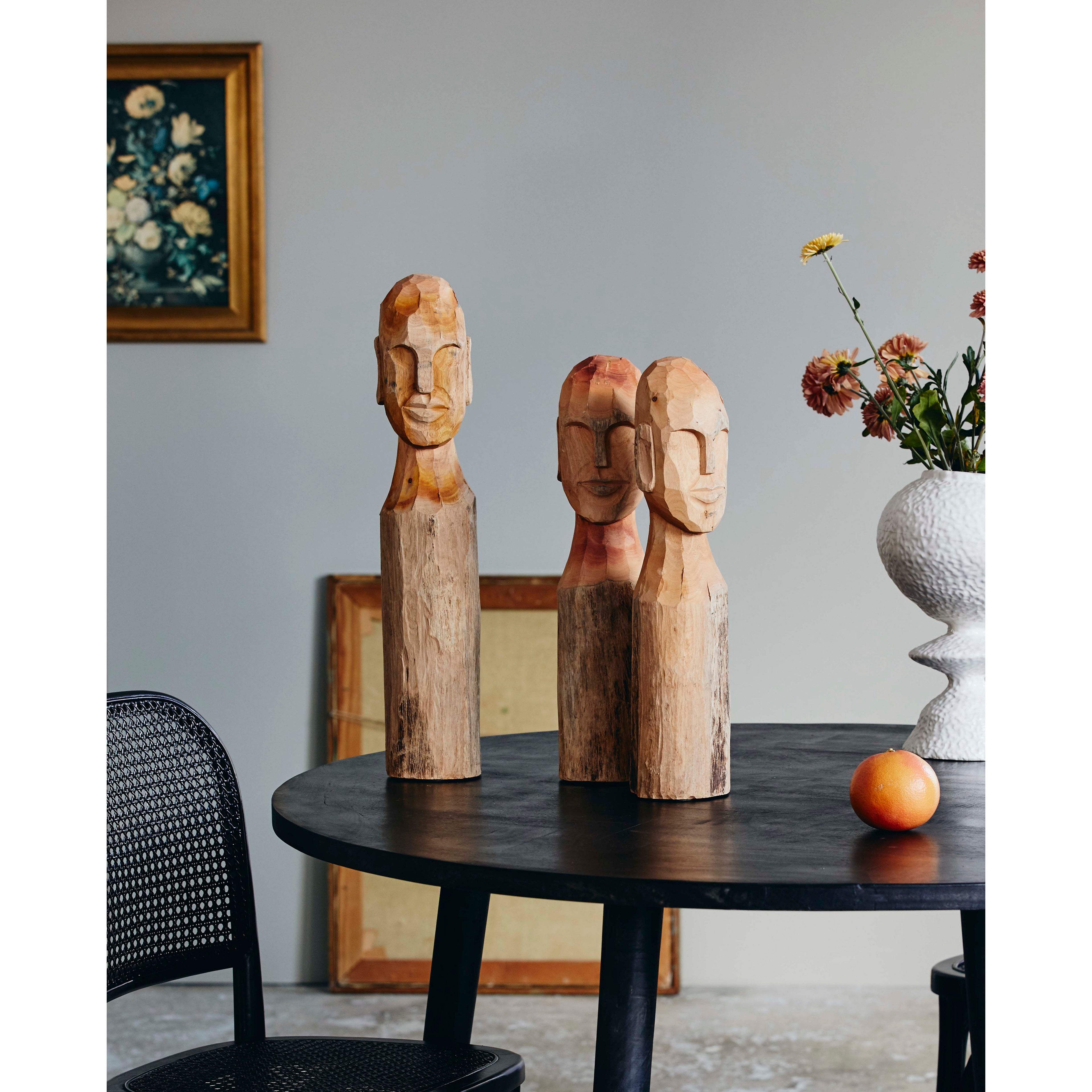 Figura Cuba em madeira com rosto - grande - H56 cm - Natureza