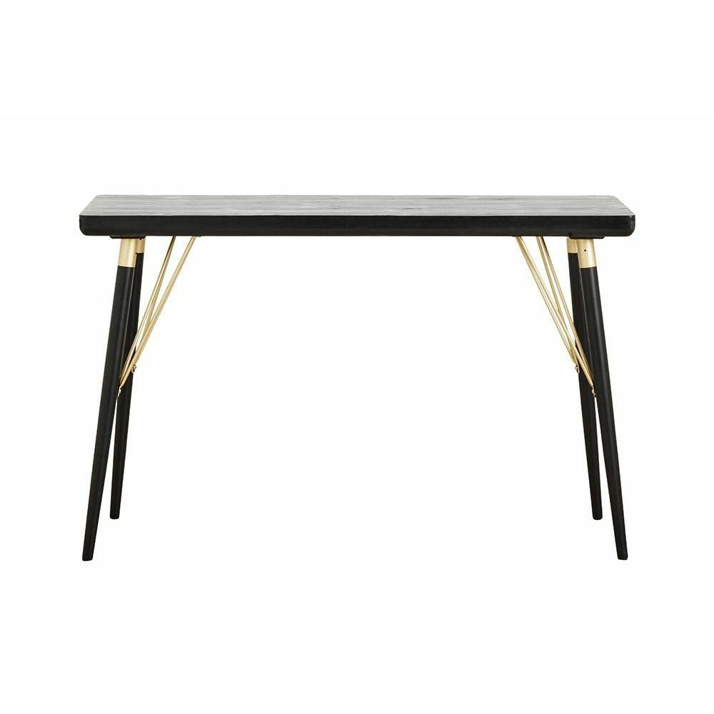 Mesa Nordal Console em madeira - 120 x 40 cm - preto/matt-ouro