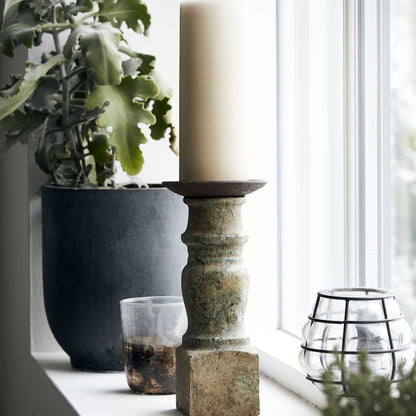 House Doctor - Castiçal, Gima, Verde - l: 10 cm, l: 10 cm, h: 23 cm