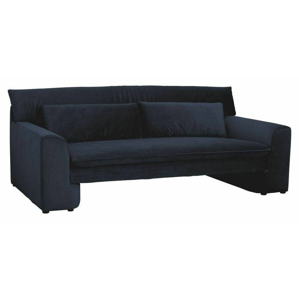 Sofá Geo Nordal com estofamento em veludo - L215 cm - azul escuro